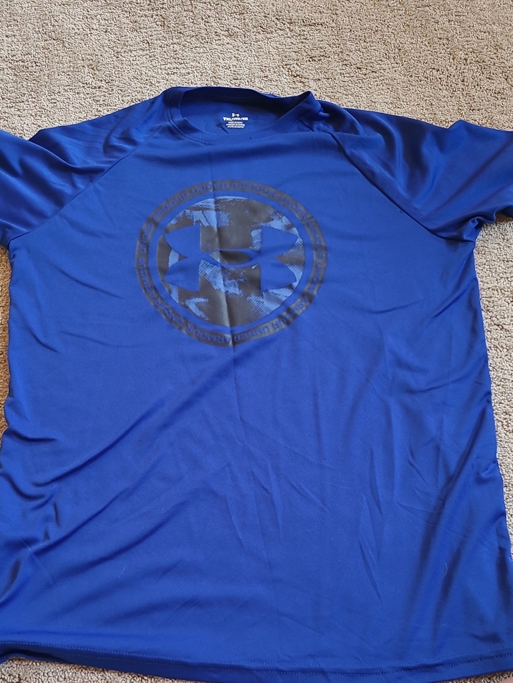 Under Armour Royal Blue Short Sleeve Performance Tee with Black Logo
